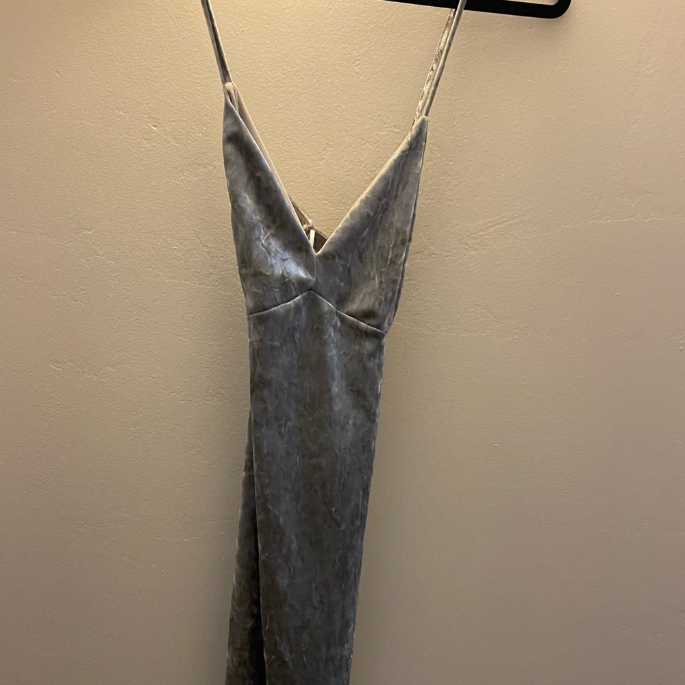 Grey velvet dress